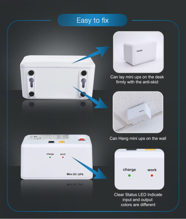 Mylion Mini DC UPS Lithium ion battery backup MU626 58Wh - Image 2