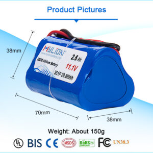 Mylion 11.1V/12V 2600mah Lithium Battery Triangle Shape