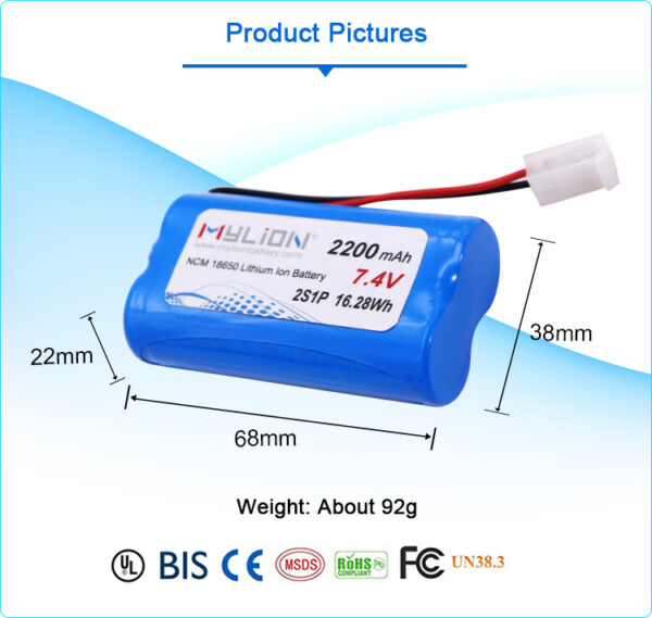 Mylion 7.4V 2200mah Lithium ion Battery – Bild 4