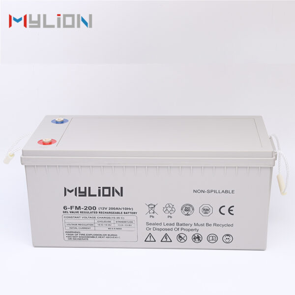 Mylion 12V200Ah Deep Cycle Storage Battery The Best Rechargeable GEL Sealed 12V 200Ah Solar Battery - immagine 2