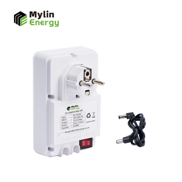 Mylin 110V-230V AC Input 12V 2A DC Output Smart Charger Mini UPS LiFe PO4 Uninterruptible Power Supply For IOT WiFi Router