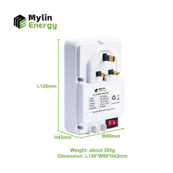 Mylin 110V-230V AC Input 12V 2A DC Output Smart Charger Mini UPS LiFe PO4 Uninterruptible Power Supply For IOT WiFi Router - Image 5
