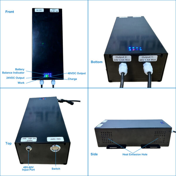 Mylion MU248 Mini DC UPS 24V 3A 48V 1A dual output LiFePo4 Battery Uninterruptible Power Supply for IOT - Image 5