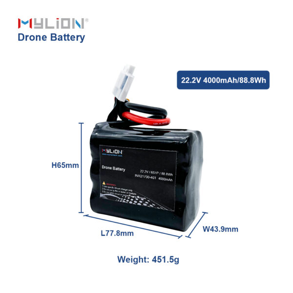 Mylion RC Lipo Battery 6S 22.2v 40C Lithium Ion Battery 22.2V 6S2P 8000mAh Drone Batteries - Image 3