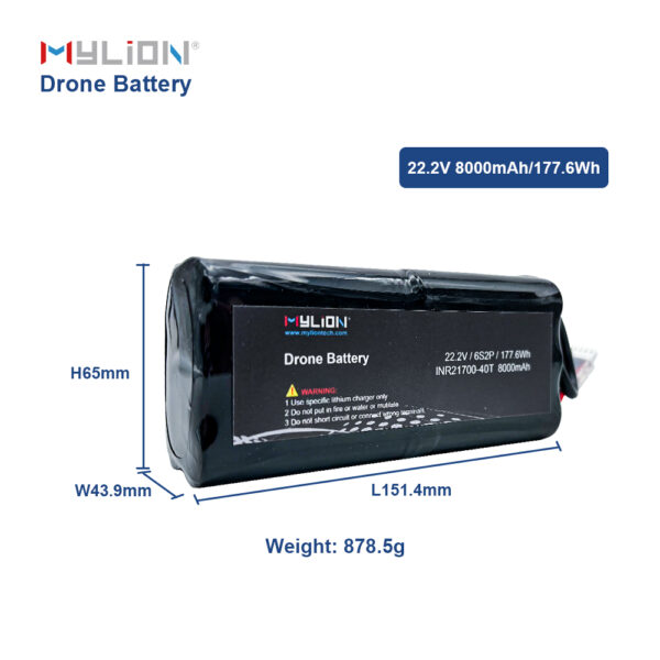 Mylion RC Lipo Battery 6S 22.2v 40C Lithium Ion Battery 22.2V 6S2P 8000mAh Drone Batteries - Image 4